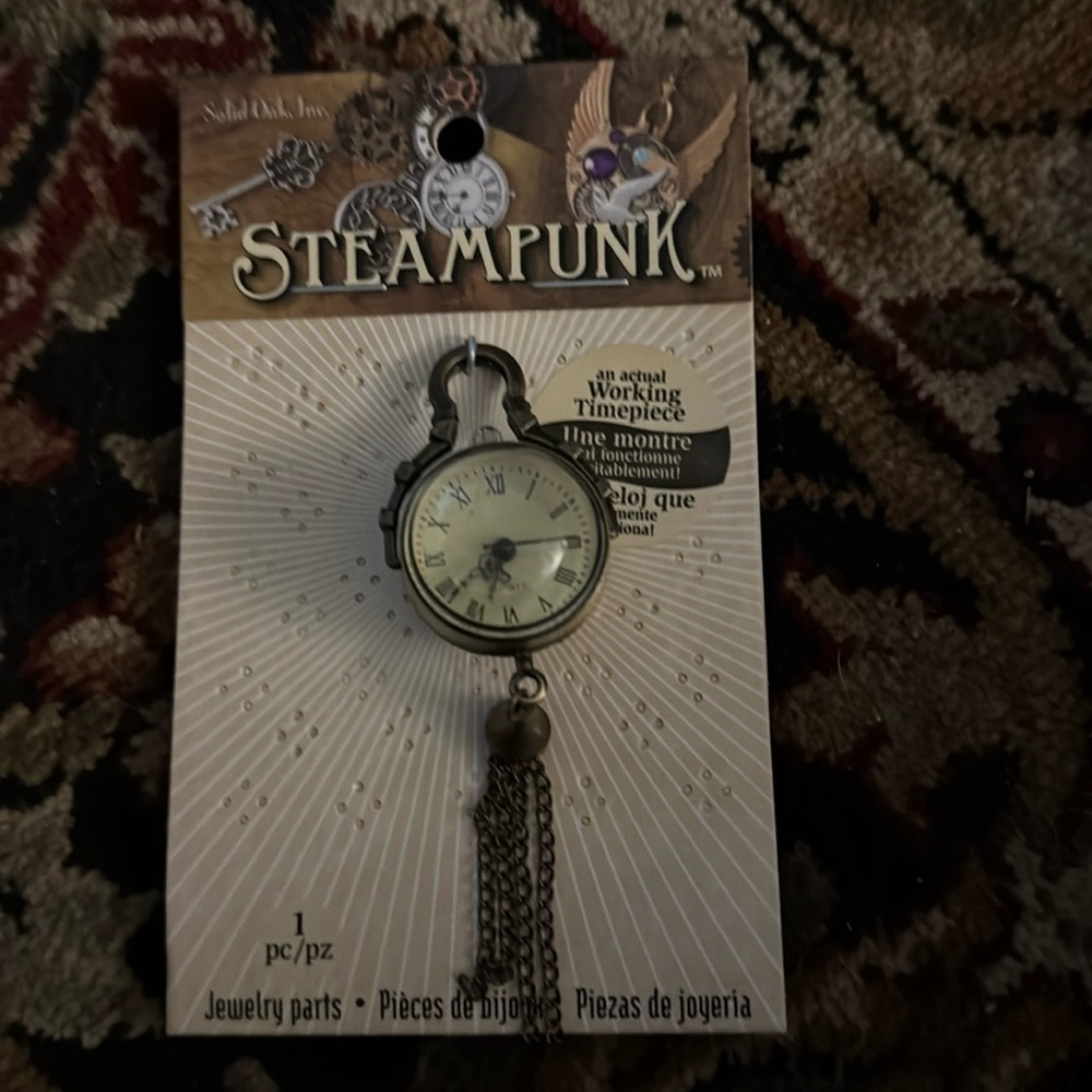 Steampunk brass Clock Pendant Necklace